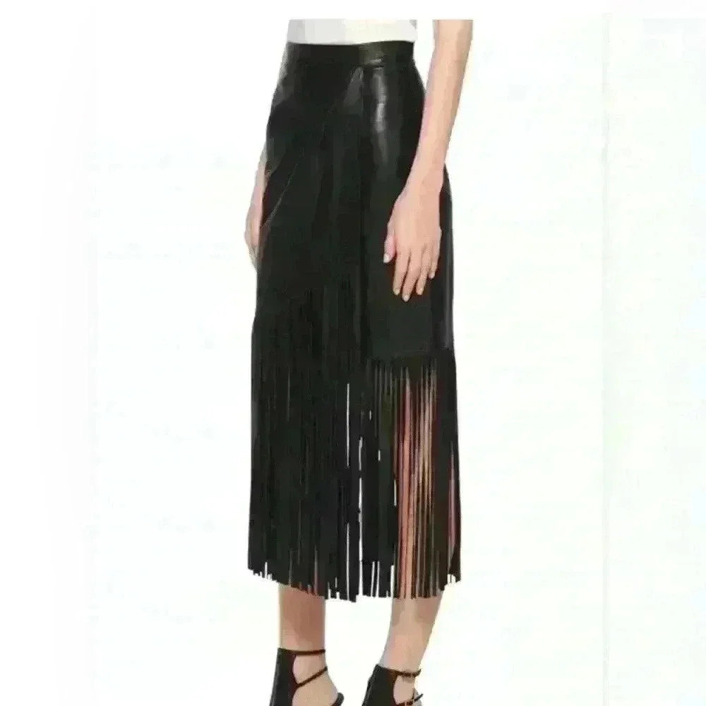 Tamara Mellon lamb leather skirt size xs